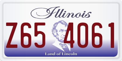 IL license plate Z654061