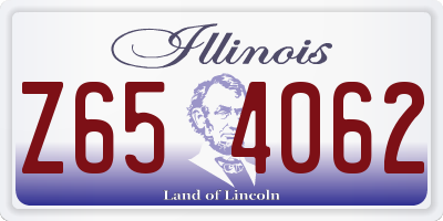 IL license plate Z654062