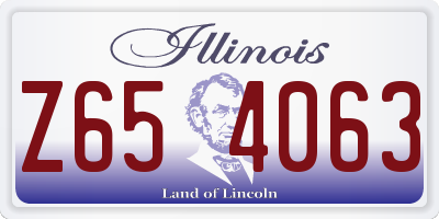 IL license plate Z654063