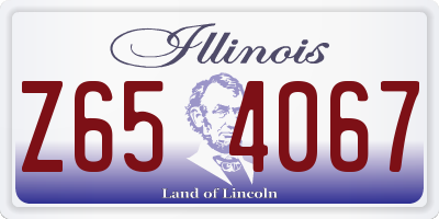 IL license plate Z654067