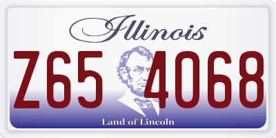 IL license plate Z654068
