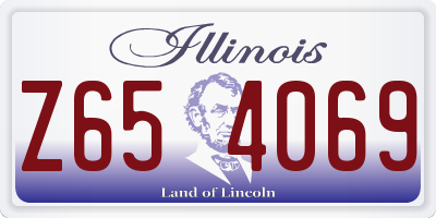 IL license plate Z654069