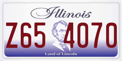 IL license plate Z654070