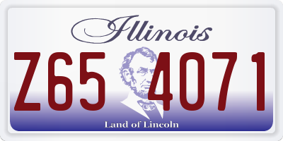 IL license plate Z654071