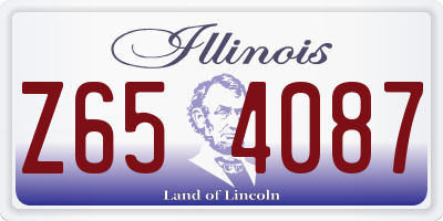 IL license plate Z654087