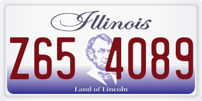 IL license plate Z654089