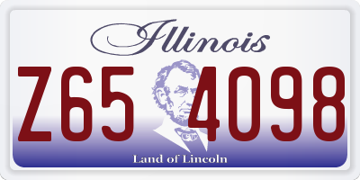 IL license plate Z654098