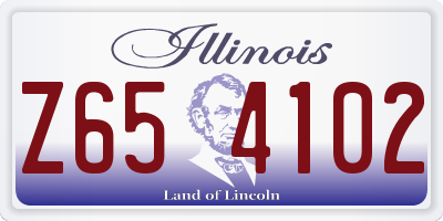 IL license plate Z654102