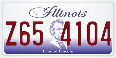 IL license plate Z654104
