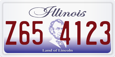 IL license plate Z654123