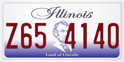 IL license plate Z654140