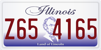 IL license plate Z654165