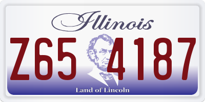 IL license plate Z654187