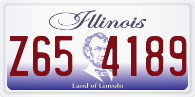 IL license plate Z654189