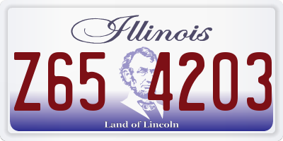 IL license plate Z654203