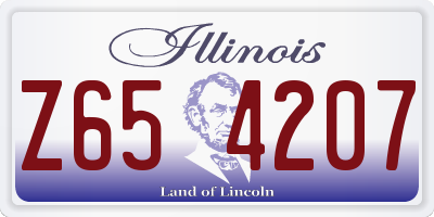IL license plate Z654207