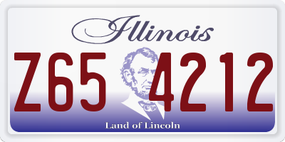 IL license plate Z654212