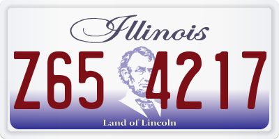 IL license plate Z654217