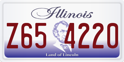 IL license plate Z654220