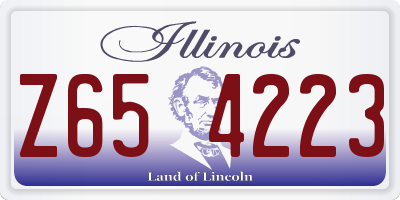 IL license plate Z654223