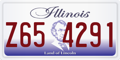 IL license plate Z654291