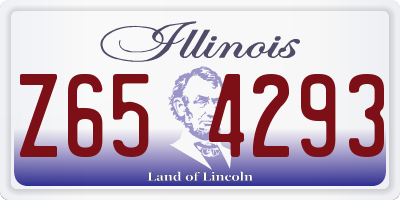 IL license plate Z654293