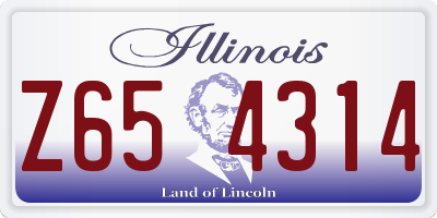 IL license plate Z654314