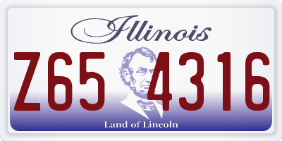 IL license plate Z654316