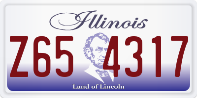 IL license plate Z654317