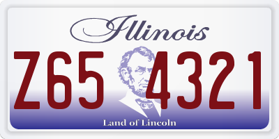 IL license plate Z654321