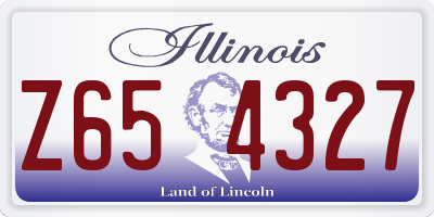 IL license plate Z654327