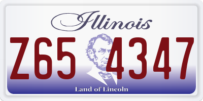 IL license plate Z654347