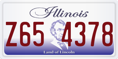 IL license plate Z654378