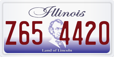 IL license plate Z654420
