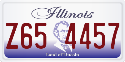 IL license plate Z654457