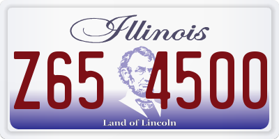IL license plate Z654500