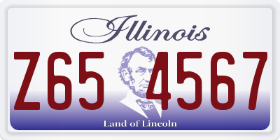 IL license plate Z654567