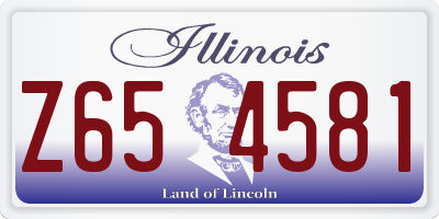 IL license plate Z654581