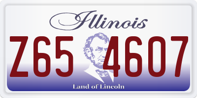 IL license plate Z654607