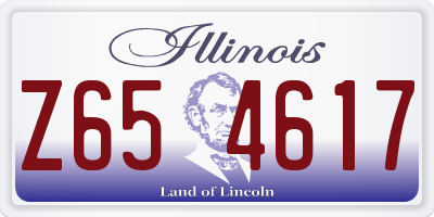 IL license plate Z654617