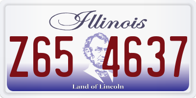 IL license plate Z654637