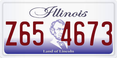 IL license plate Z654673