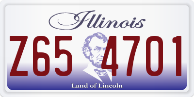 IL license plate Z654701