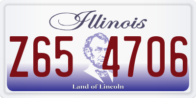 IL license plate Z654706
