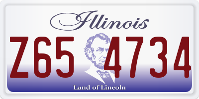IL license plate Z654734