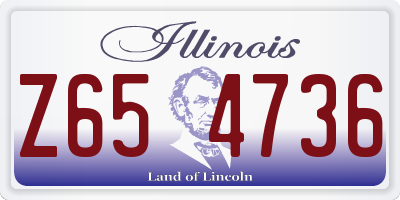 IL license plate Z654736