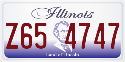 IL license plate Z654747
