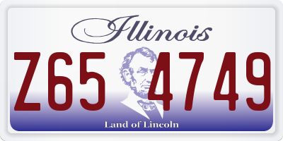 IL license plate Z654749