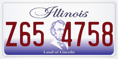 IL license plate Z654758