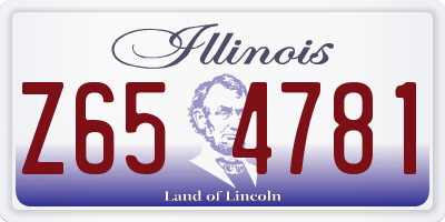 IL license plate Z654781